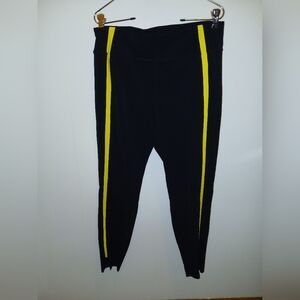 Zyia Black Neon Tape Luxe Hi Rise Leggings Size 12